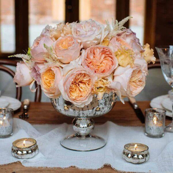 Mercury Silver Footed Bowl Wedding Centrepiece