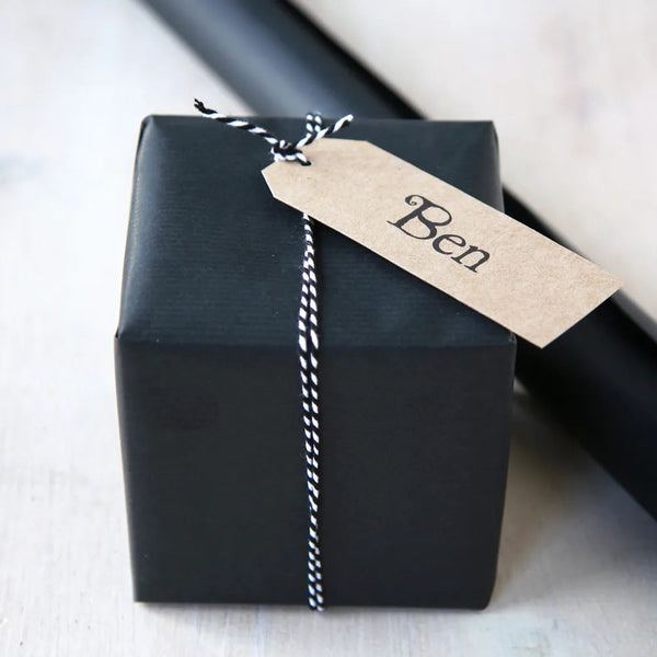 Plain Matte Black Wrapping Paper Roll - 10m Roll