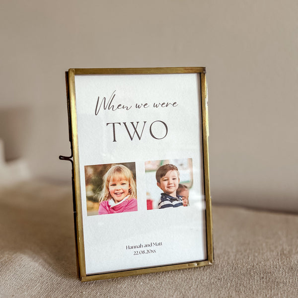 Printable Wedding Table Numbers- "When We Were Age Two" Editable Template - Instant Download