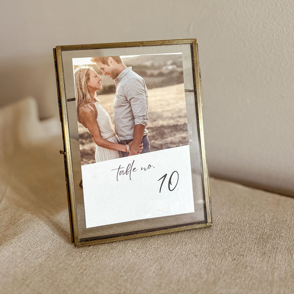 Printable Wedding Table Numbers with Photo Editable Template - Instant Download