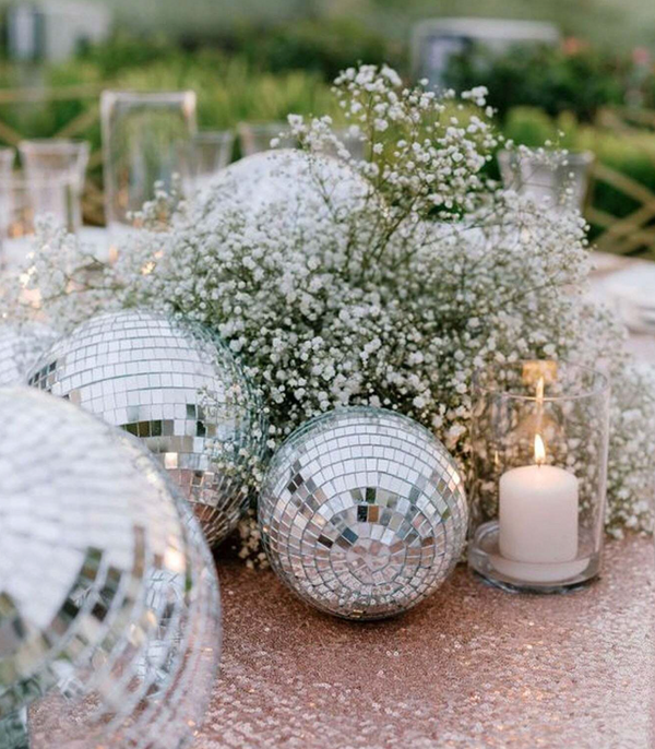 Silver Mirror Disco Ball Hanging Decoration (10cm/20cm/30cm)