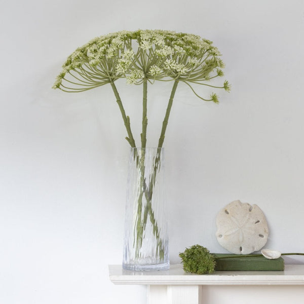 Clear Glass Ripple Vase Wedding Centrepiece 26.5cm (Tall, Narrow Vase)
