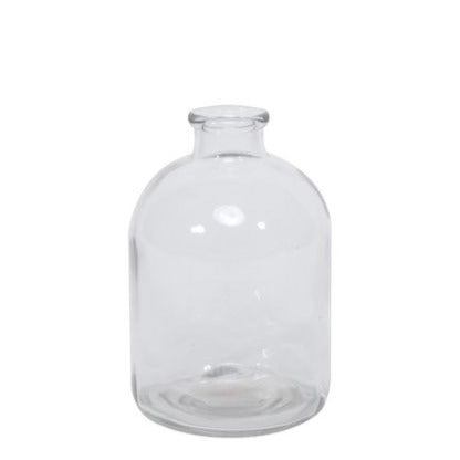 Clear Glass Bottle Vase Wedding Centrepiece 17cm